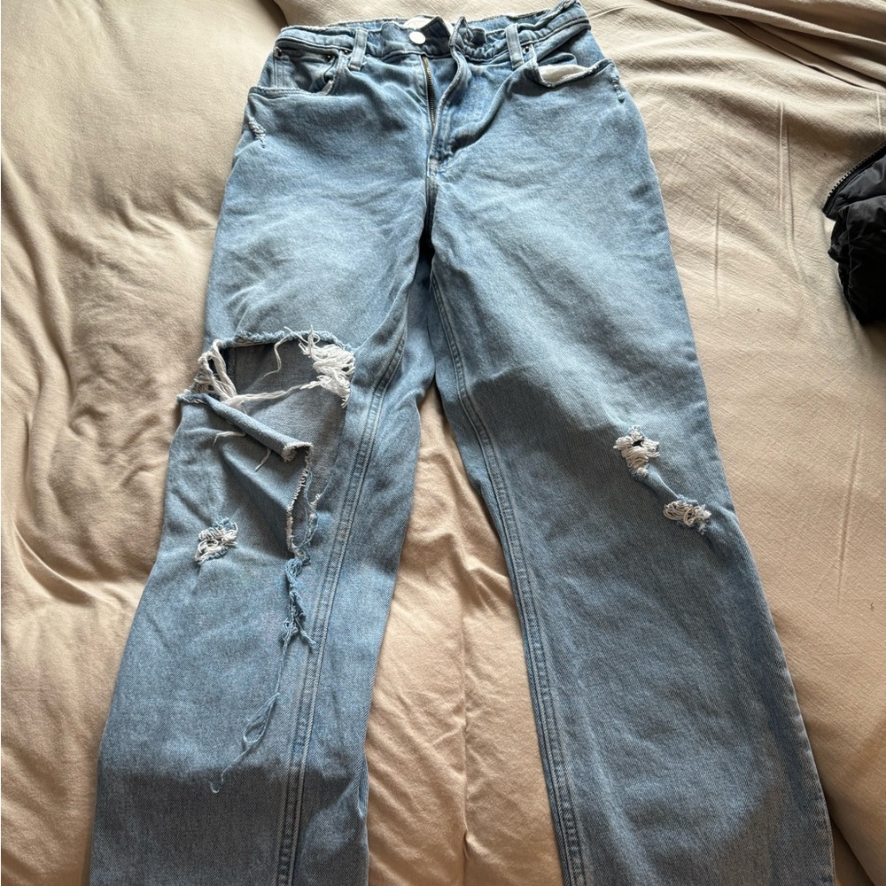 90s Straight Ultra High Rise Abercrombie and Fitch Jeans, Size 25 short